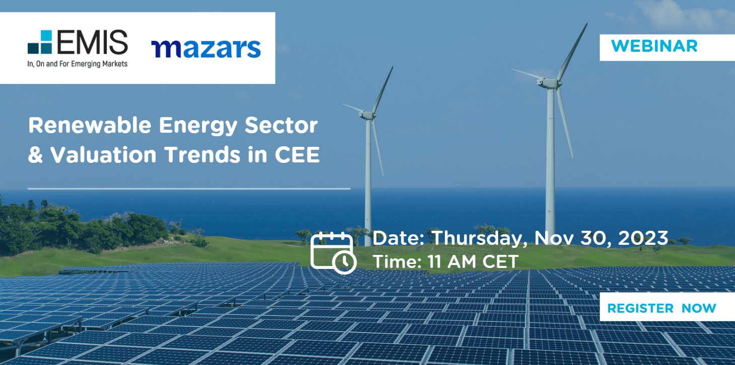 Renewable Energy Sector & Valuation Trends in CEE EMIS & Mazars inar